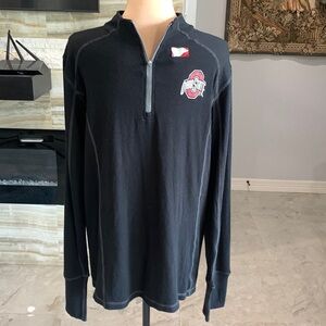 j. America Color Block‎ Black Gray Trim Quarter Zip Pullover Ohio State. Size XL